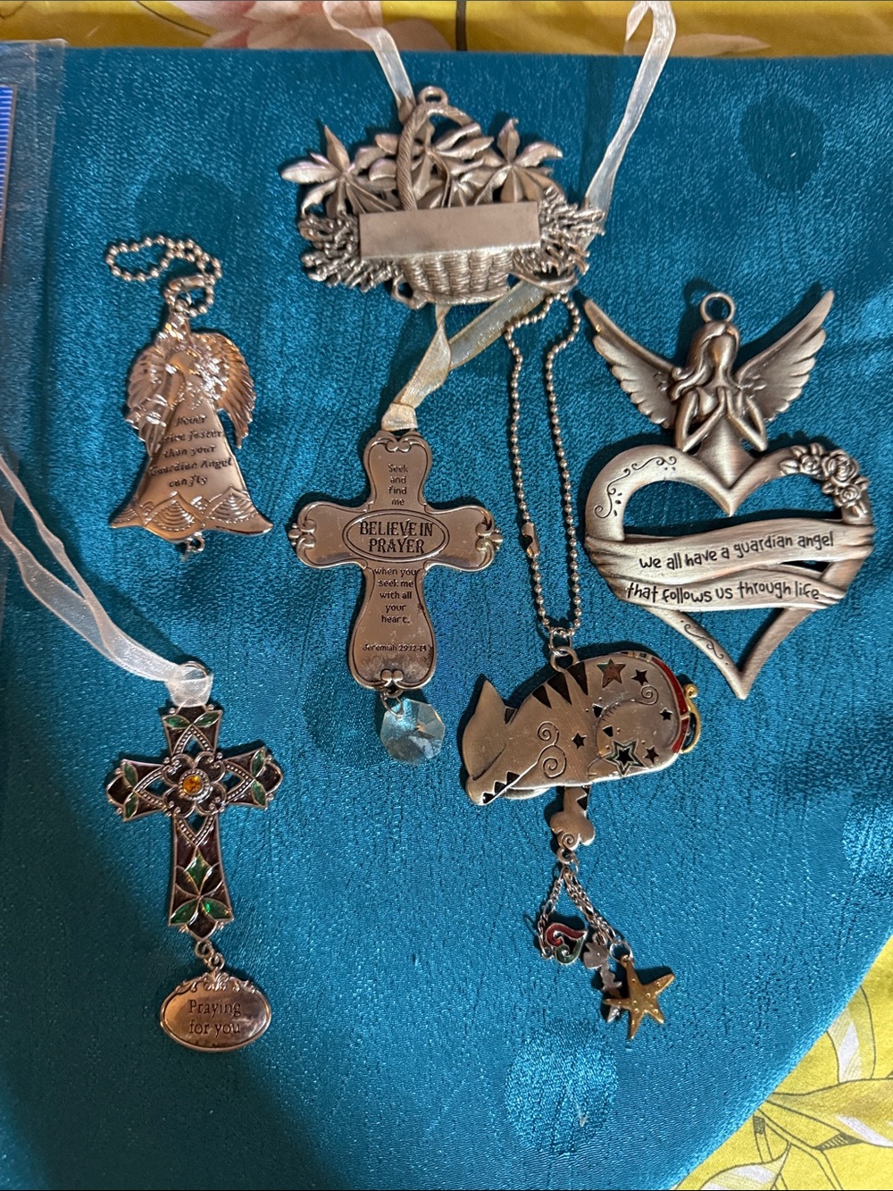 Silver Tone Holiday Ornaments - Set